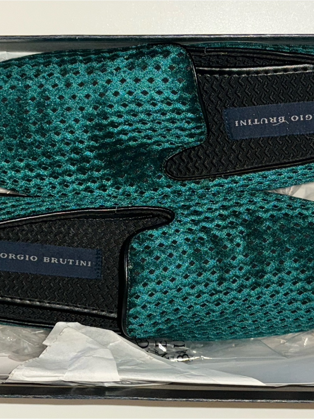 Giorgio Brutini Cutty Green Velvet Loafers Size 9M – Never Worn